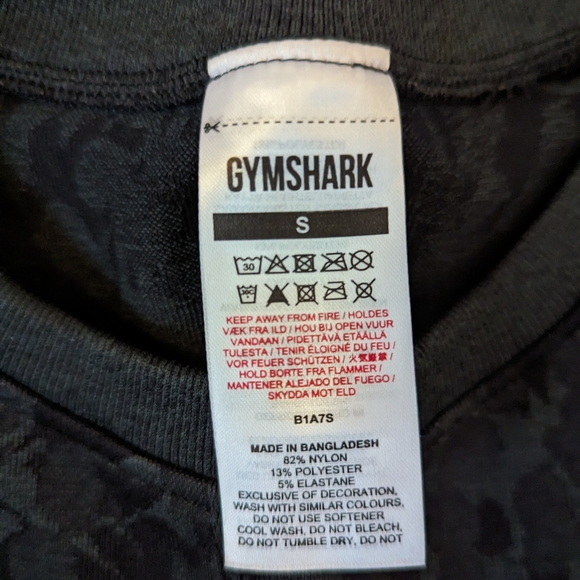 Gymshark T-shirt Black Leopard Size S - Picture 2 of 2
